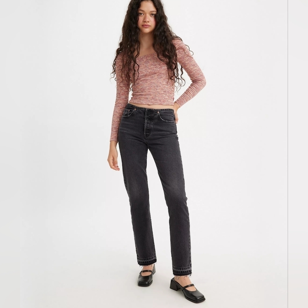 Levi's 501 Mini Waist Button Fly Jeans Black Size 26 X 30